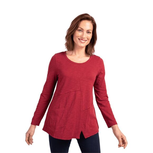 ✨Habitat Cotton Pebble Pocket Sz 2X Tunic In Cranberry✨ - Picture 1 of 11